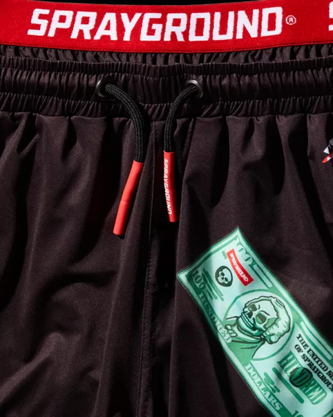 Sprayground Pantaloncini da Nuoto Corti con Stampa Grafica Slim Fit - Nero