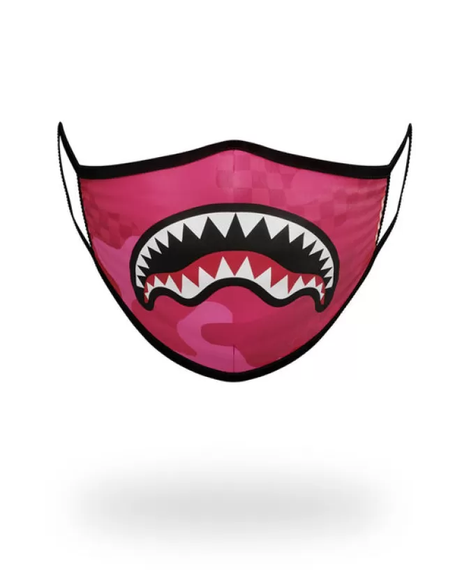 Mascherine Sprayground con Stampa Squalo Anime Rosa - Morbide e Adattabili per una Vestibilità Perfetta