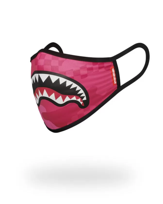 Mascherine Sprayground con Stampa Squalo Anime Rosa - Morbide e Adattabili per una Vestibilità Perfetta