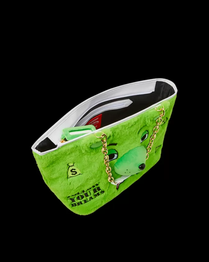 Sprayground - Borsa a Tracolla Peluche Orsetto Portafortuna | Modello Premium in Tessuto Verde Smeraldo con Design Esclusivo