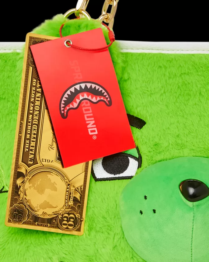 Sprayground - Borsa a Tracolla Peluche Orsetto Portafortuna | Modello Premium in Tessuto Verde Smeraldo con Design Esclusivo