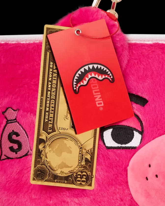 Sprayground | Borraccia Morbida MoneyBear in Peluche - Tracolla Elegante Rosa