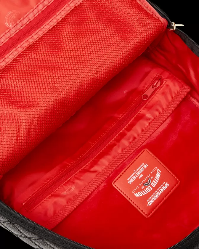 Zaino Sprayground Edizione Speciale con Orso Diablo Dipinto a Mano - Design Trapuntato Artistico Modello DLXV