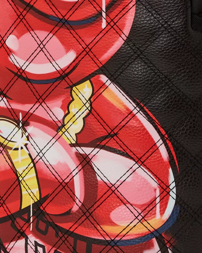 Zaino Sprayground Edizione Speciale con Orso Diablo Dipinto a Mano - Design Trapuntato Artistico Modello DLXV