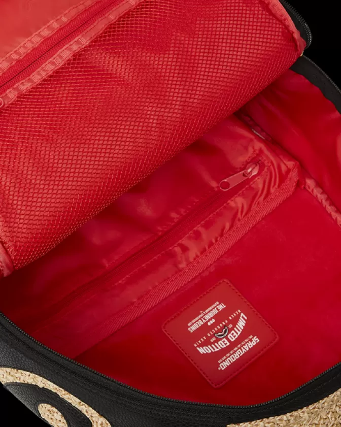 Zaino Sprayground Tropicale - Fibra di Palma Intrecciata con Design a Foglia 

(：，