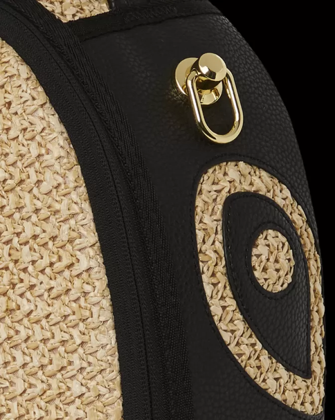Zaino Sprayground Tropicale - Fibra di Palma Intrecciata con Design a Foglia 

(：，