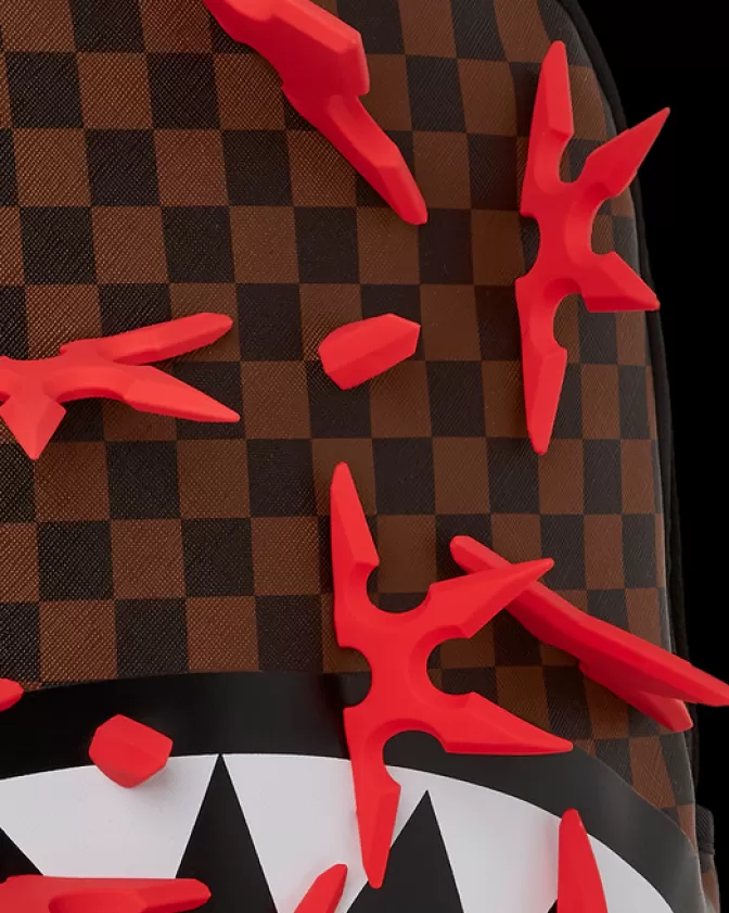 Zaino Sprayground con Shuriken 3D Iperrealistiche - Design Distruttivo Modello DLXV | Stile Unico per Urban Warriors