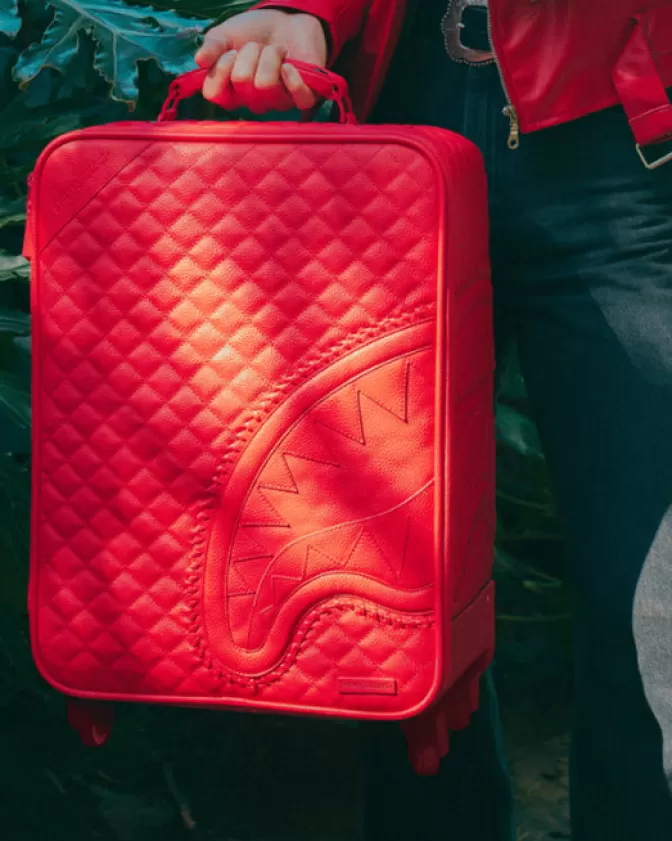VALIGIA A MANO SPRAYGROUND ROSSO RIVIERA - BAGAGLIO STILE JETSET PER VIAGGI TROPICALI 

(：，