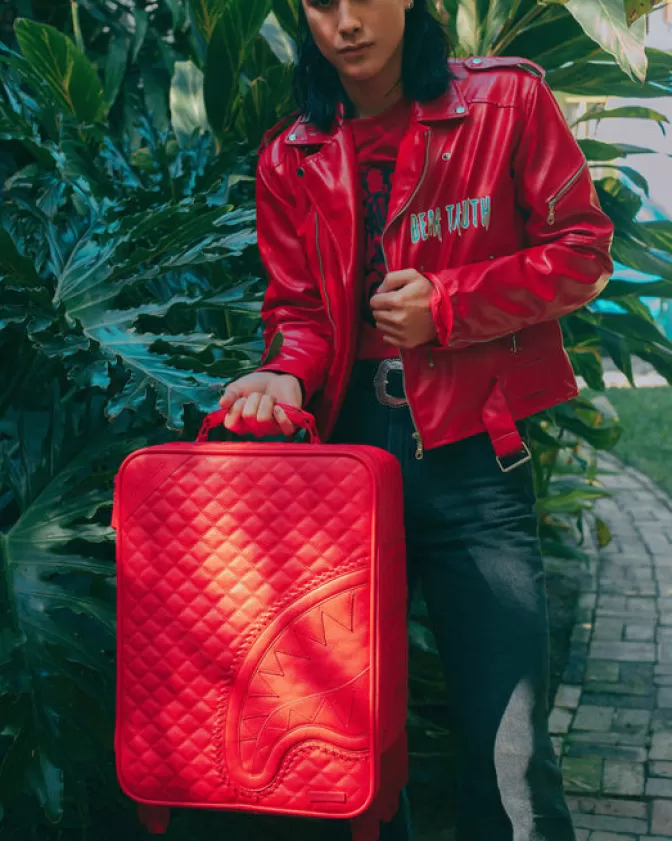 VALIGIA A MANO SPRAYGROUND ROSSO RIVIERA - BAGAGLIO STILE JETSET PER VIAGGI TROPICALI 

(：，