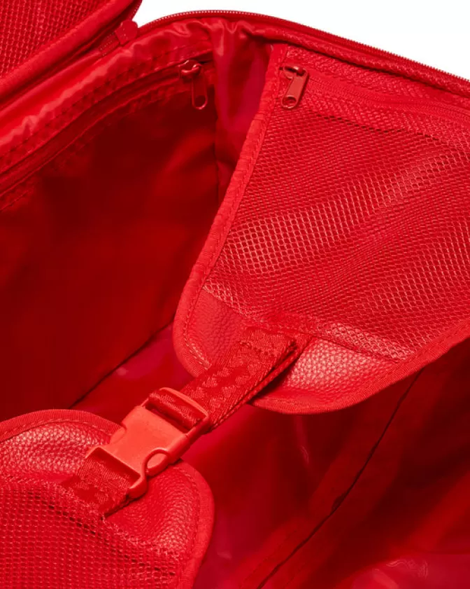VALIGIA A MANO SPRAYGROUND ROSSO RIVIERA - BAGAGLIO STILE JETSET PER VIAGGI TROPICALI 

(：，