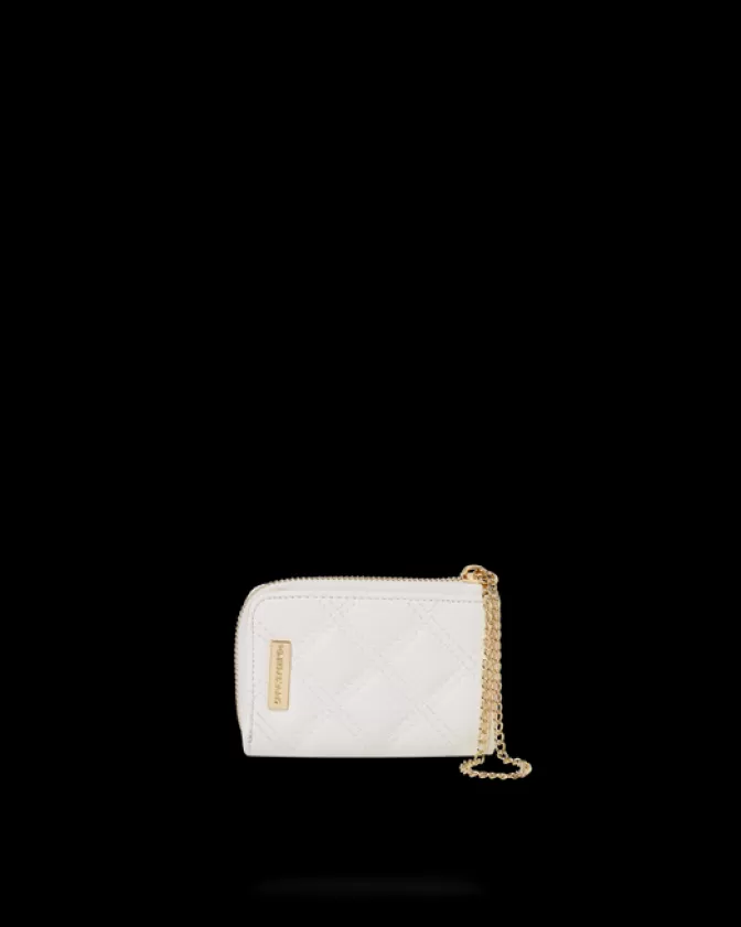 Sprayground Portafoglio Elegante con Catena Dorata e Stampa Squalo - Edizione Speciale Riviera Bianca