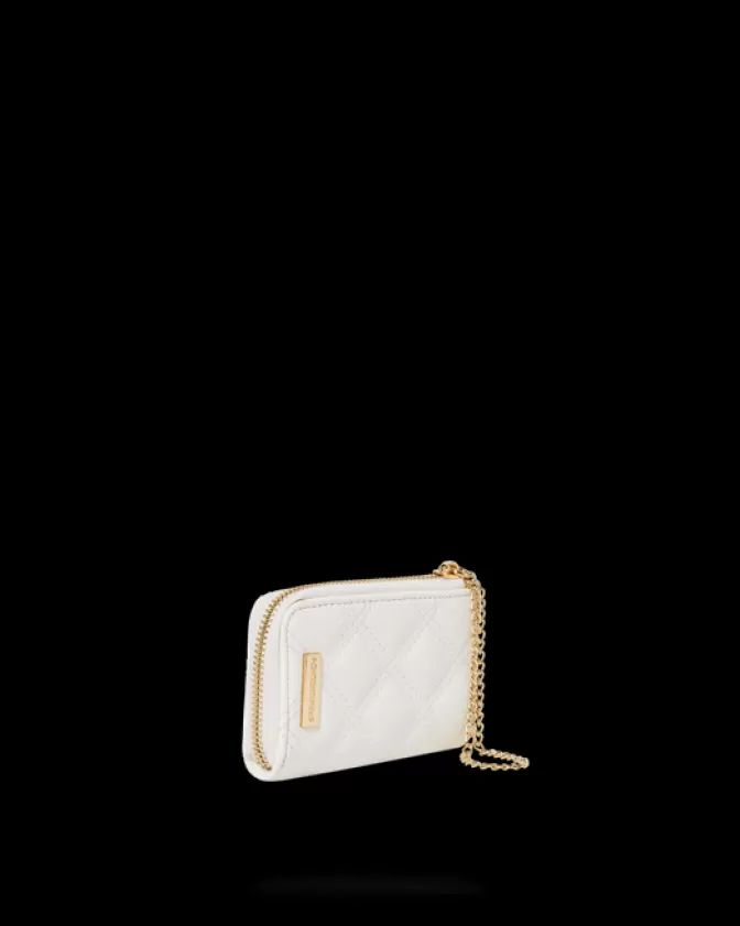 Sprayground Portafoglio Elegante con Catena Dorata e Stampa Squalo - Edizione Speciale Riviera Bianca