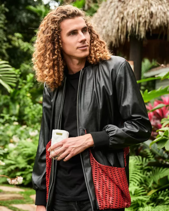 Sprayground Portafoglio Elegante con Catena Dorata e Stampa Squalo - Edizione Speciale Riviera Bianca