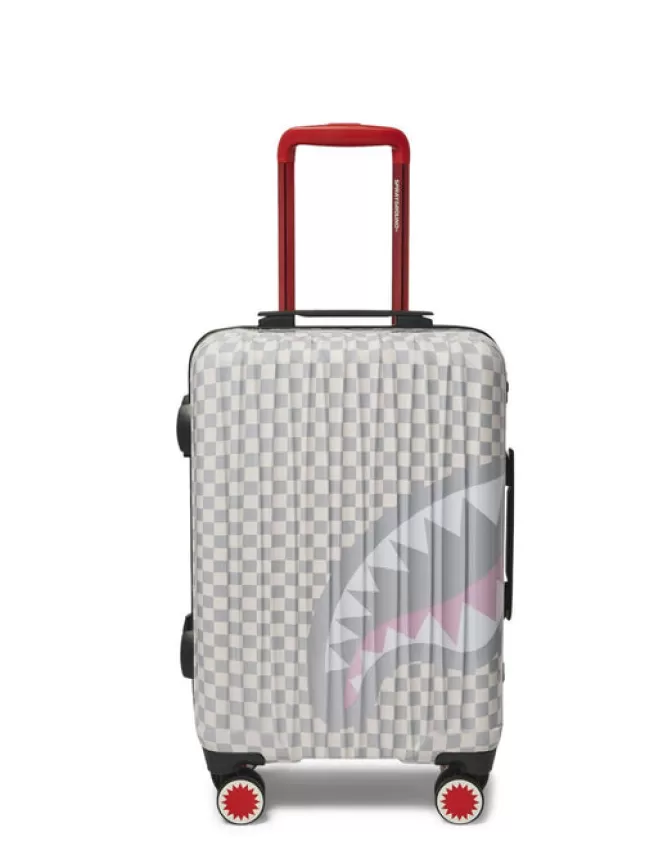 Valigia Cabina Rigida Sprayground - Design Sharknautics con Stampa Rosa Palazzina, Bagaglio a Mano Elegante per Viaggi Stilistici