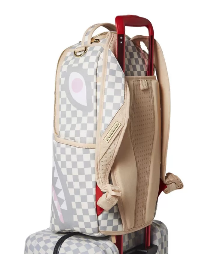 Valigia Cabina Rigida Sprayground - Design Sharknautics con Stampa Rosa Palazzina, Bagaglio a Mano Elegante per Viaggi Stilistici