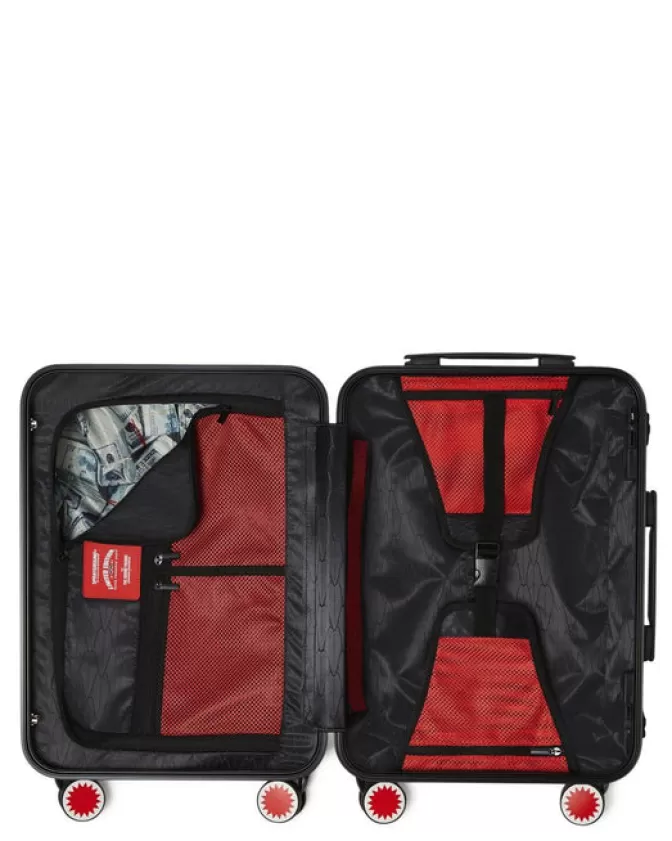 Valigia Cabina Rigida Sprayground - Design Sharknautics con Stampa Rosa Palazzina, Bagaglio a Mano Elegante per Viaggi Stilistici