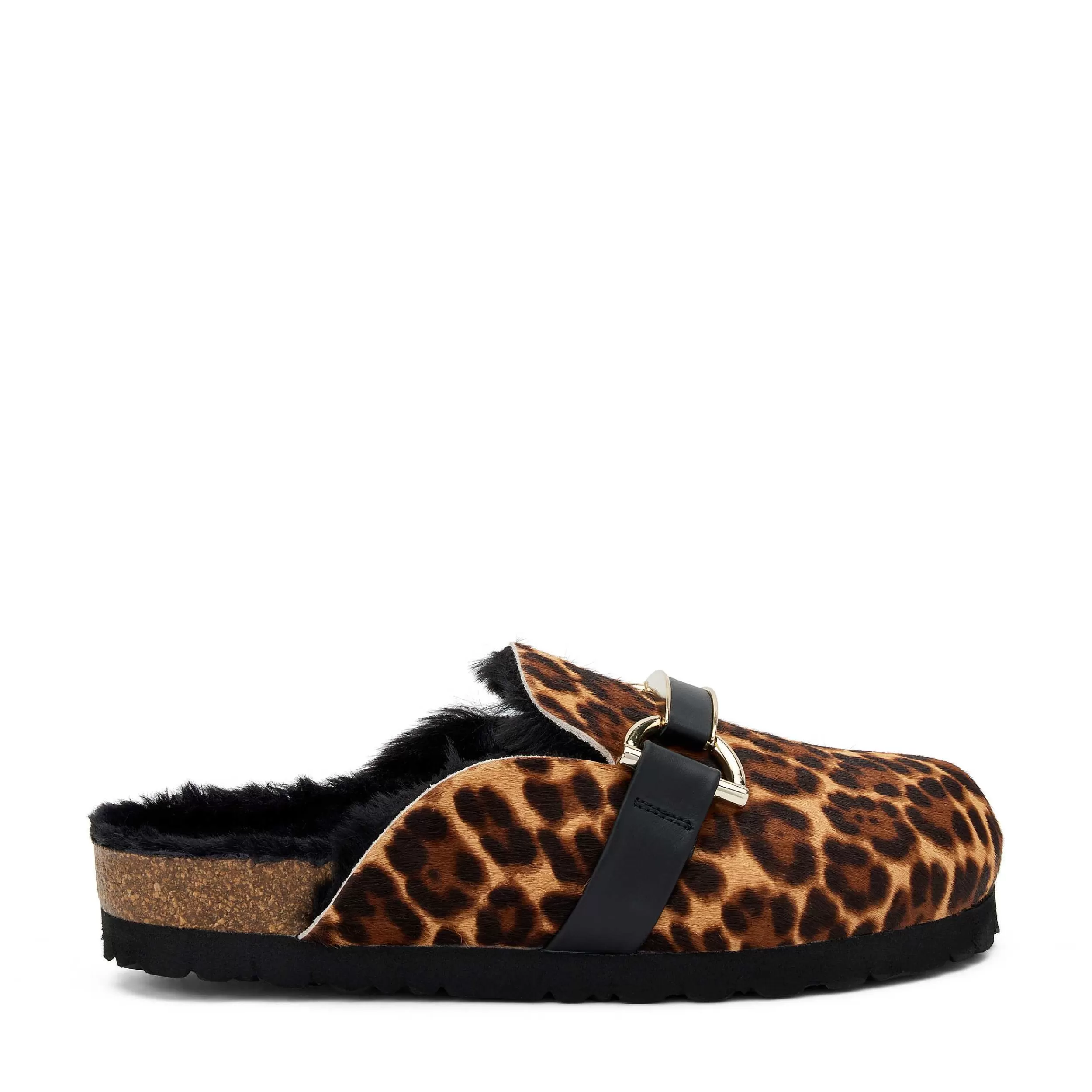 Sandali Donna Eleganti in Vera Pelle con Effetto Ponyhair - Stile Classico con Fibbia Decorativa a Forma di Fibia