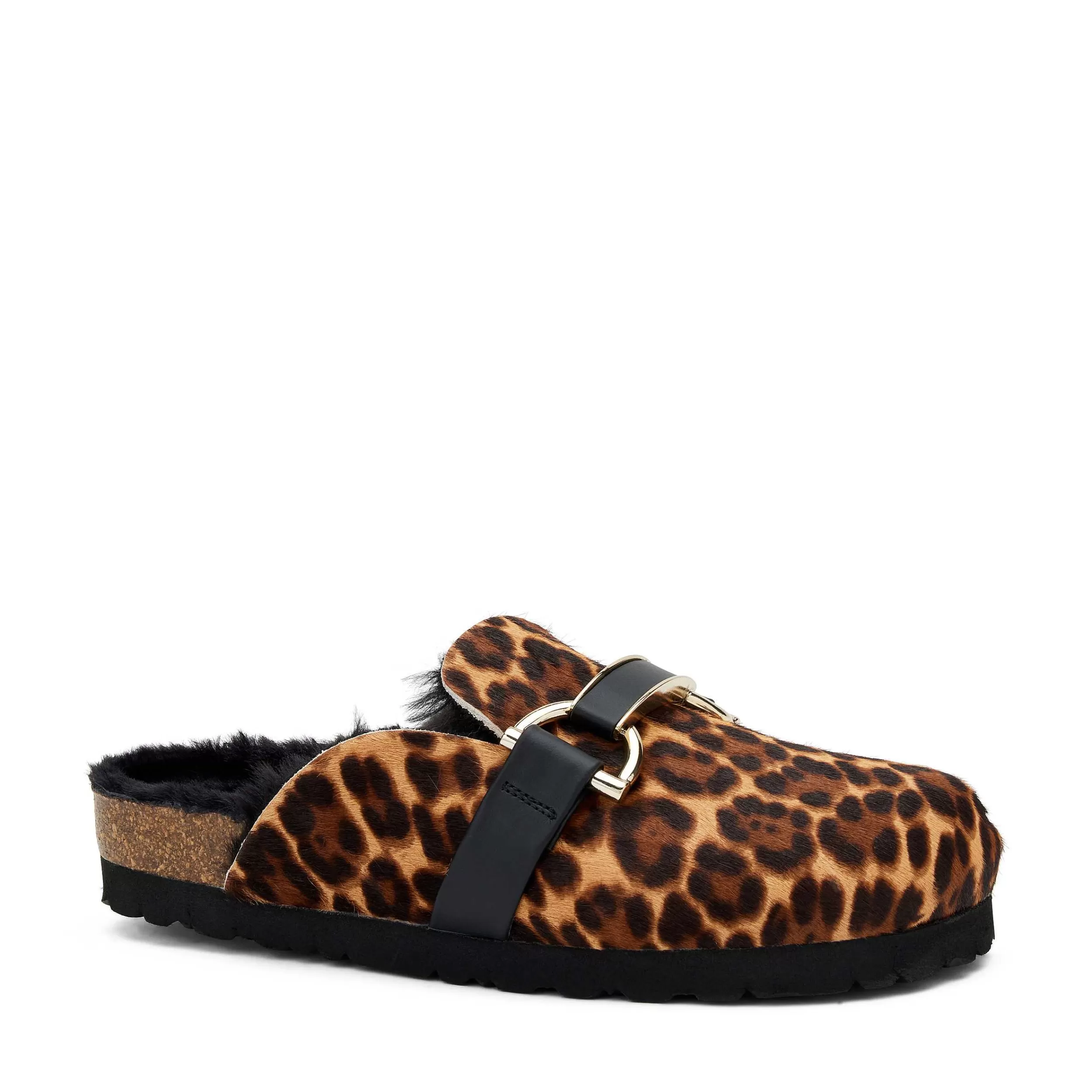 Sandali Donna Eleganti in Vera Pelle con Effetto Ponyhair - Stile Classico con Fibbia Decorativa a Forma di Fibia