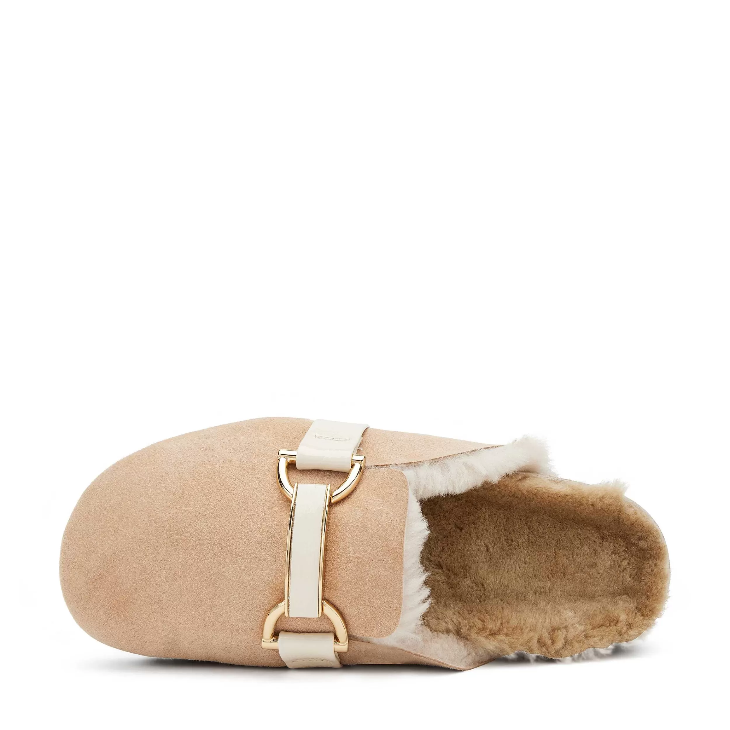 Pantofole Donna in Pelle d'Agnello con Fibbia Decorativa - Zoccoli Comodi con Design Classico e Suola Morbida