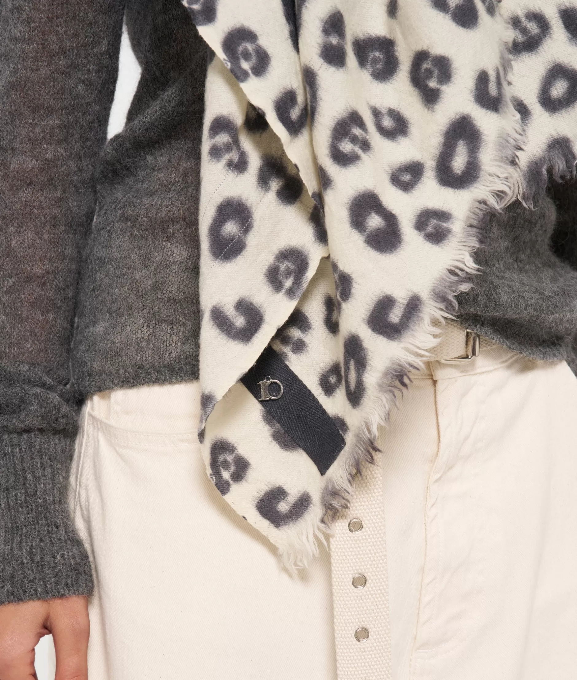Sciarpa Leopardo in Lana Cotta Damen 10DAYS - Foulard Invernale con Stampa Animalier, Accessorio Moda Autunno-Inverno