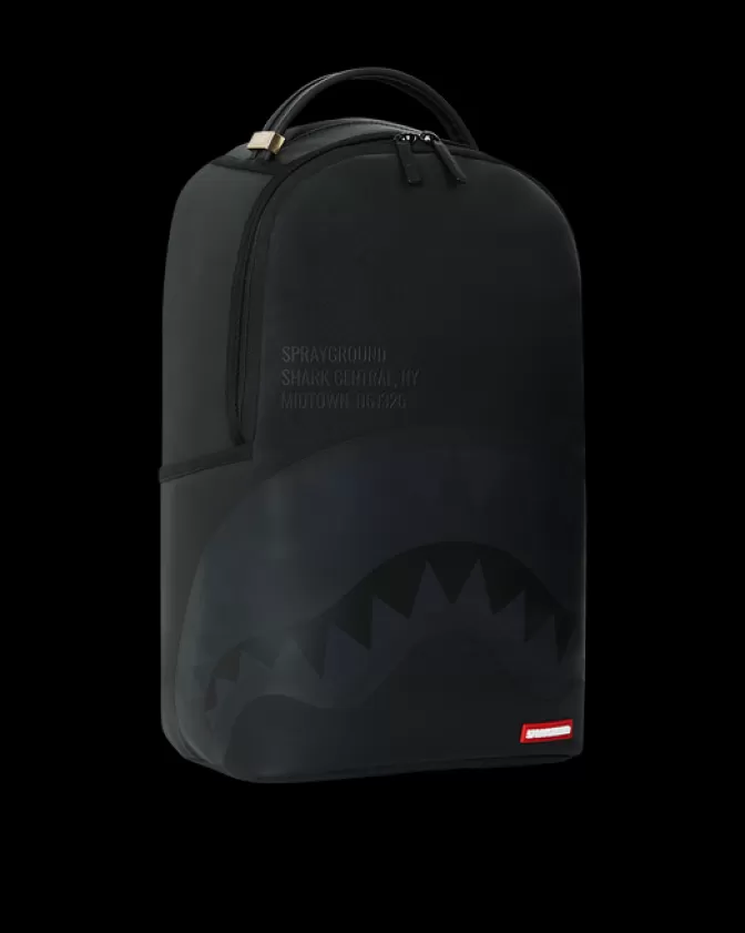 Zaino Sprayground Shark Central - Design Aggressivo in Nero Assoluto con Dettagli Specchiati (Edizione DLXV)