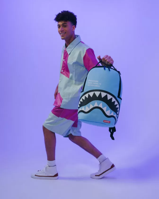 Zaino Sprayground Originale - Design Shark Central Blu Oceano, Modello DLXV per Stile Urbano
