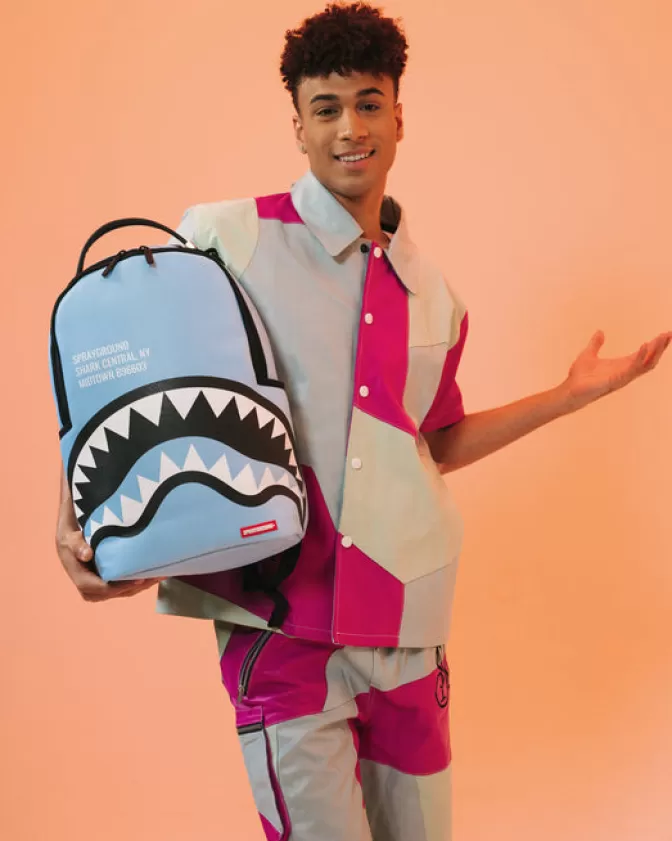Zaino Sprayground Originale - Design Shark Central Blu Oceano, Modello DLXV per Stile Urbano