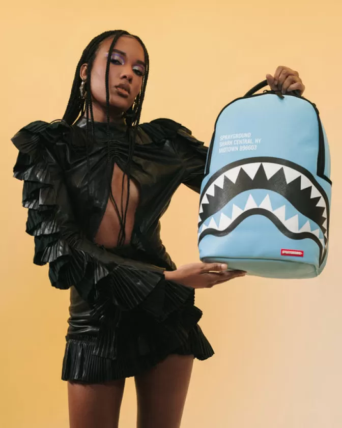 Zaino Sprayground Originale - Design Shark Central Blu Oceano, Modello DLXV per Stile Urbano