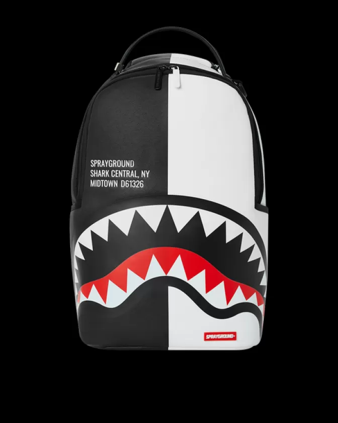Zaino Sprayground Shark Central a Doppio Scomparto - Design Unico in Nero e Bianco (DLXV)