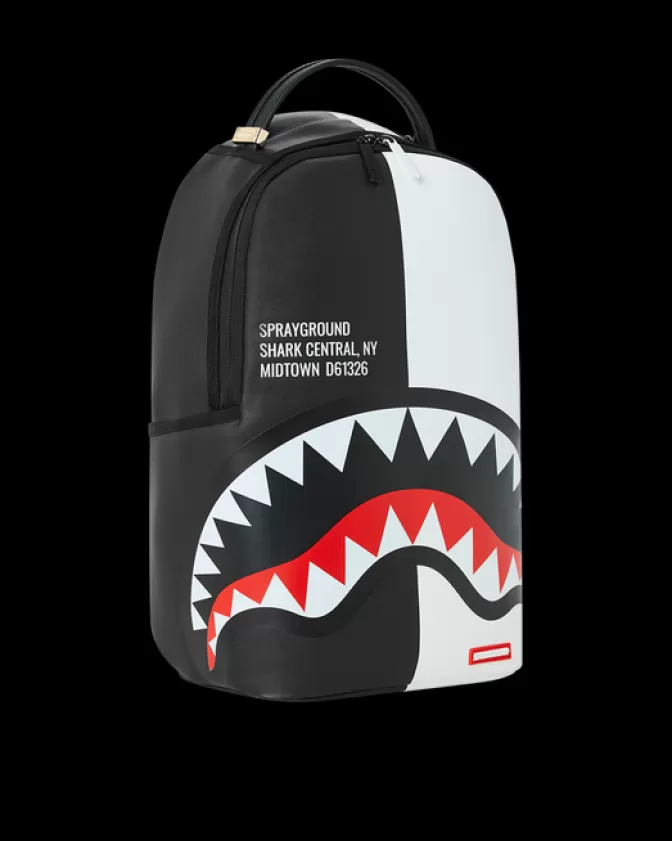Zaino Sprayground Shark Central a Doppio Scomparto - Design Unico in Nero e Bianco (DLXV)