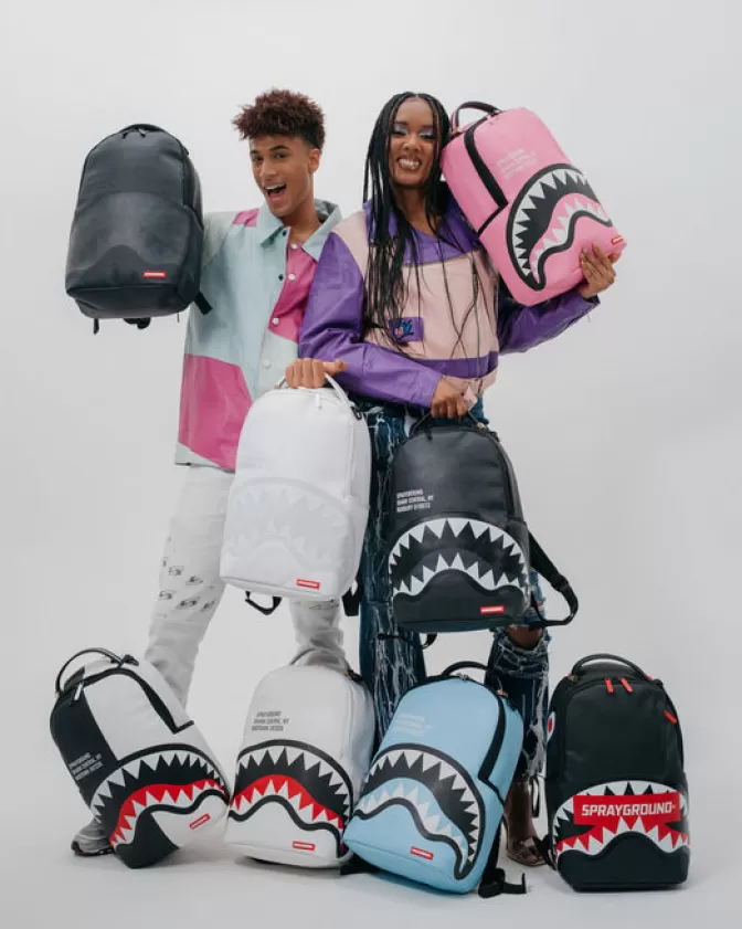 Zaino Sprayground Shark Central a Doppio Scomparto - Design Unico in Nero e Bianco (DLXV)