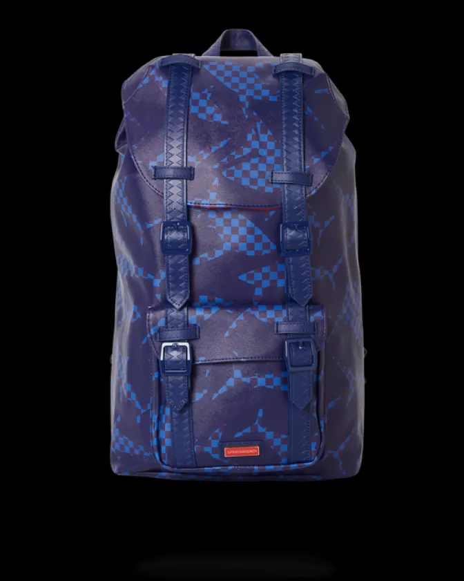 Zaino Sprayground Hills con Stampa Squalo Check - Design Casual in Tonalità Blu Marino per Uso Quotidiano
