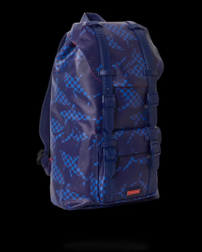 Zaino Sprayground Hills con Stampa Squalo Check - Design Casual in Tonalità Blu Marino per Uso Quotidiano
