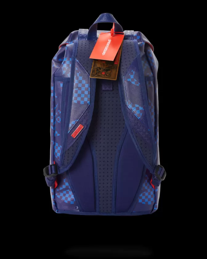 Zaino Sprayground Hills con Stampa Squalo Check - Design Casual in Tonalità Blu Marino per Uso Quotidiano