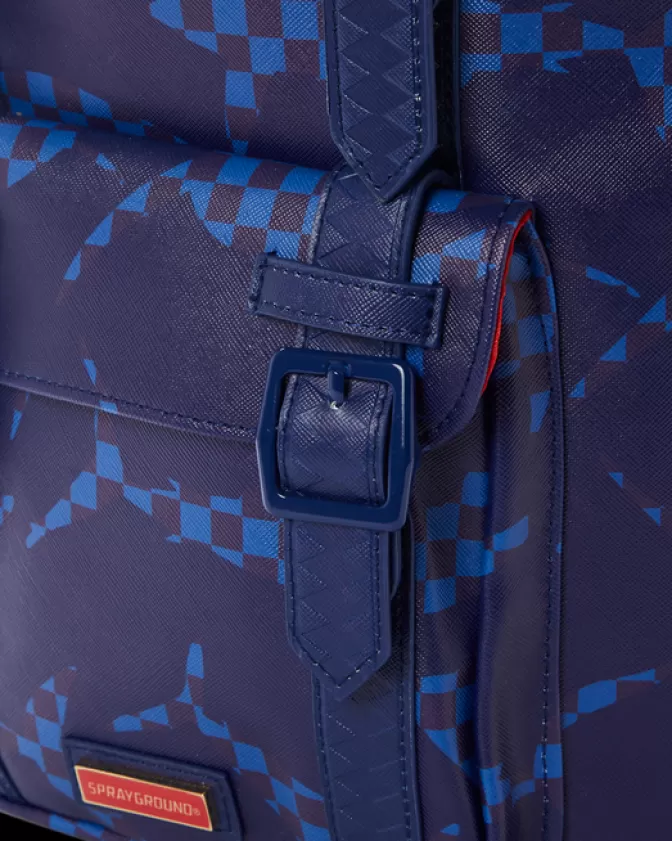 Zaino Sprayground Hills con Stampa Squalo Check - Design Casual in Tonalità Blu Marino per Uso Quotidiano