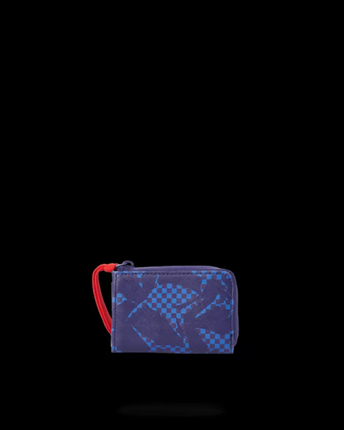 Sprayground - Portafoglio Limited Edition con Stampa Squalo e Dettagli Metallici, Blu Elettrico, Stile Urbano