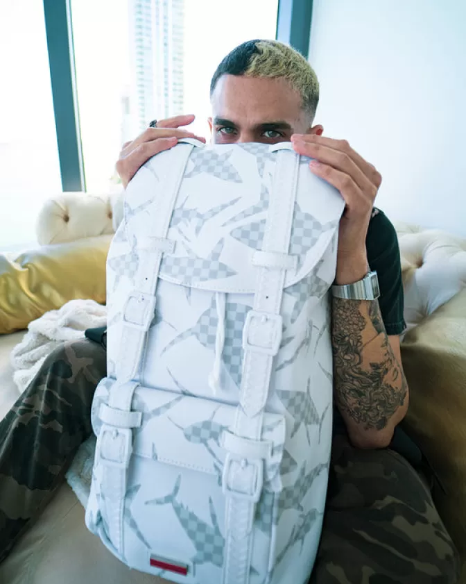 Zaino Sprayground Hills - Design Squalo Bianco Impermeabile per Stile Urbano e Viaggi Comodi