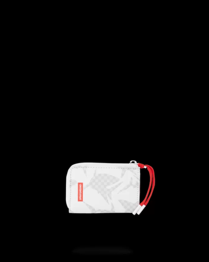 Portafoglio Streetwear Sprayground - Design Squalo Bianco con Stampa Checker, Impermeabile e Multifunzionale