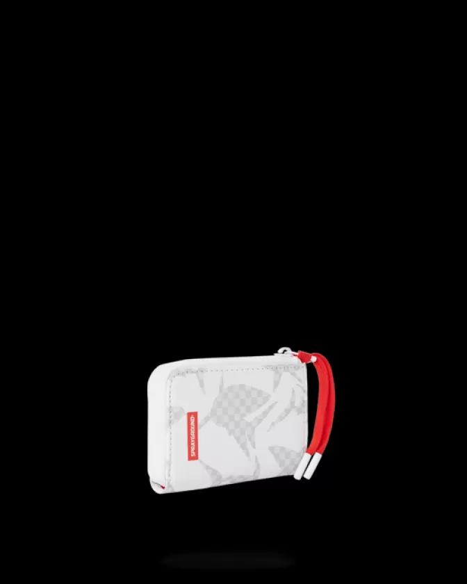 Portafoglio Streetwear Sprayground - Design Squalo Bianco con Stampa Checker, Impermeabile e Multifunzionale