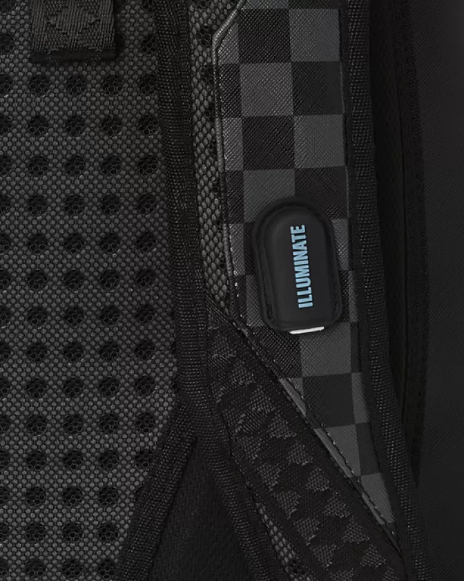 Sprayground Zaino Shark Optics a Luci - Illuminati con Effetti Stroboscopici | Modello Unisex Impermeabile 

（：，