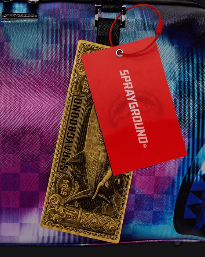 Borsa Sportiva Compatta Sprayground Shark Club - Design Futurista Electronica, Ideale per Viaggi e Palestra