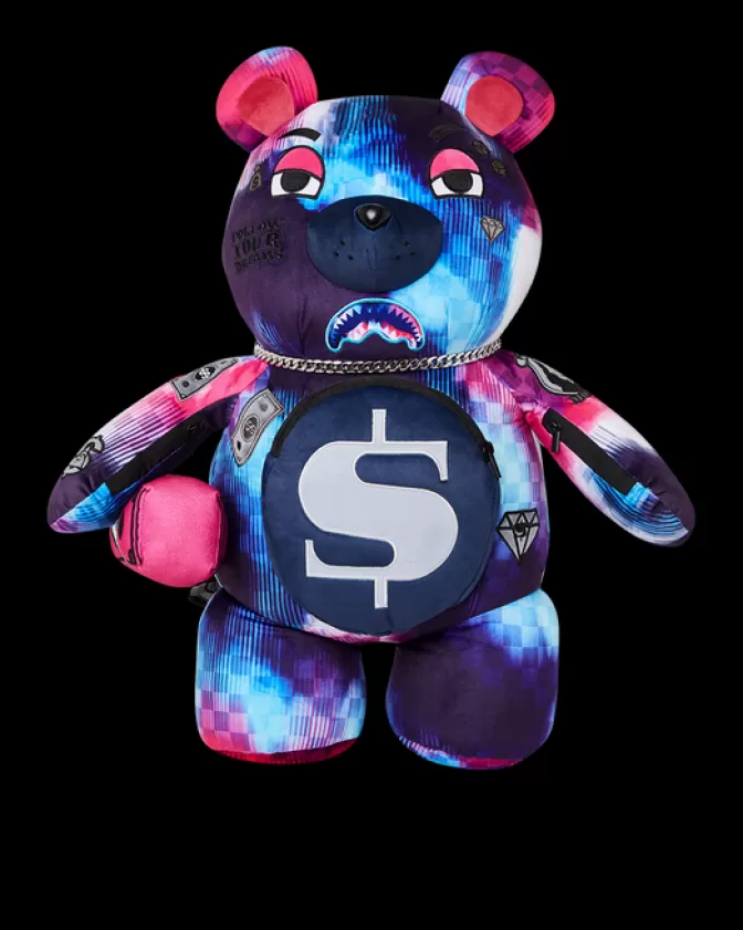 Zaini Sprayground con Orsacchiotto Peluche - Collezione Sharkclub Elettronica, Design Moneybear per Bambini e Ragazzi, Stile Urbano con Tasche Funzionali, Modelli Unisex con Chiusura Sicura, Portaoggetti a Forma di Teddy Bear