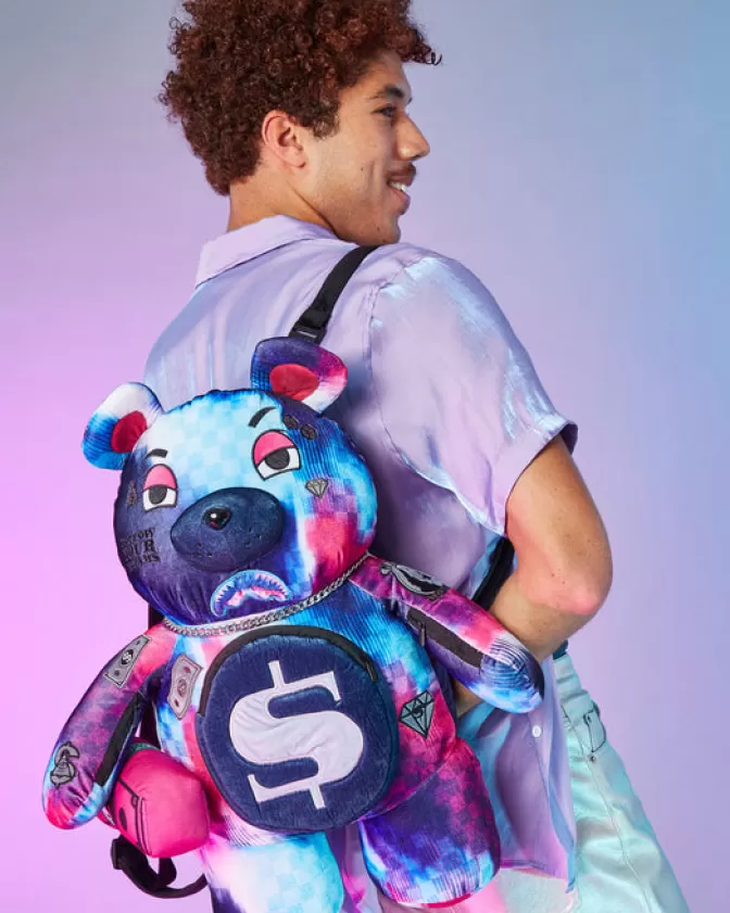 Zaini Sprayground con Orsacchiotto Peluche - Collezione Sharkclub Elettronica, Design Moneybear per Bambini e Ragazzi, Stile Urbano con Tasche Funzionali, Modelli Unisex con Chiusura Sicura, Portaoggetti a Forma di Teddy Bear