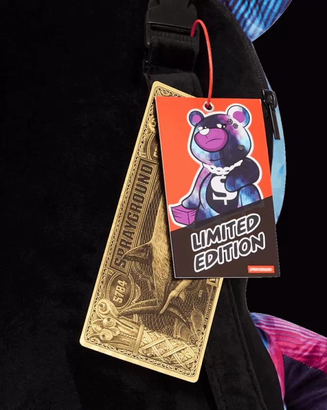 Zaini Sprayground con Orsacchiotto Peluche - Collezione Sharkclub Elettronica, Design Moneybear per Bambini e Ragazzi, Stile Urbano con Tasche Funzionali, Modelli Unisex con Chiusura Sicura, Portaoggetti a Forma di Teddy Bear