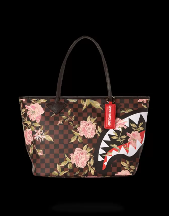 Borsa Sprayground SHARKFLOWER: Design Unico con Stampa Squalo e Fiori, Ideale per lo Shopping o il Tempo Libero