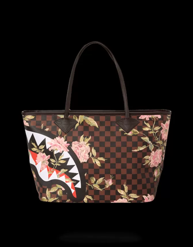 Borsa Sprayground SHARKFLOWER: Design Unico con Stampa Squalo e Fiori, Ideale per lo Shopping o il Tempo Libero
