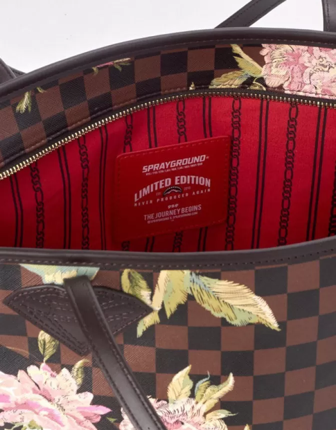 Borsa Sprayground SHARKFLOWER: Design Unico con Stampa Squalo e Fiori, Ideale per lo Shopping o il Tempo Libero