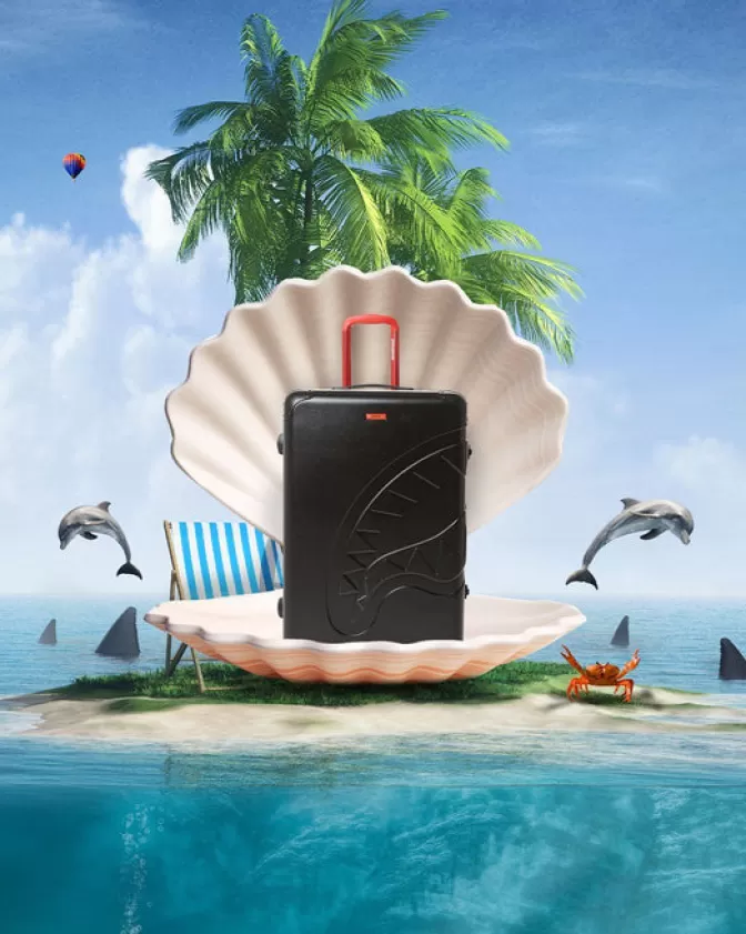Sprayground Valigia Rigida Grande 29'' - Design Shark Architecture Strutturale, Capienza Ottimale e Stile Shark Dynamico per Viaggi Lunghi con Materiali Resistenti