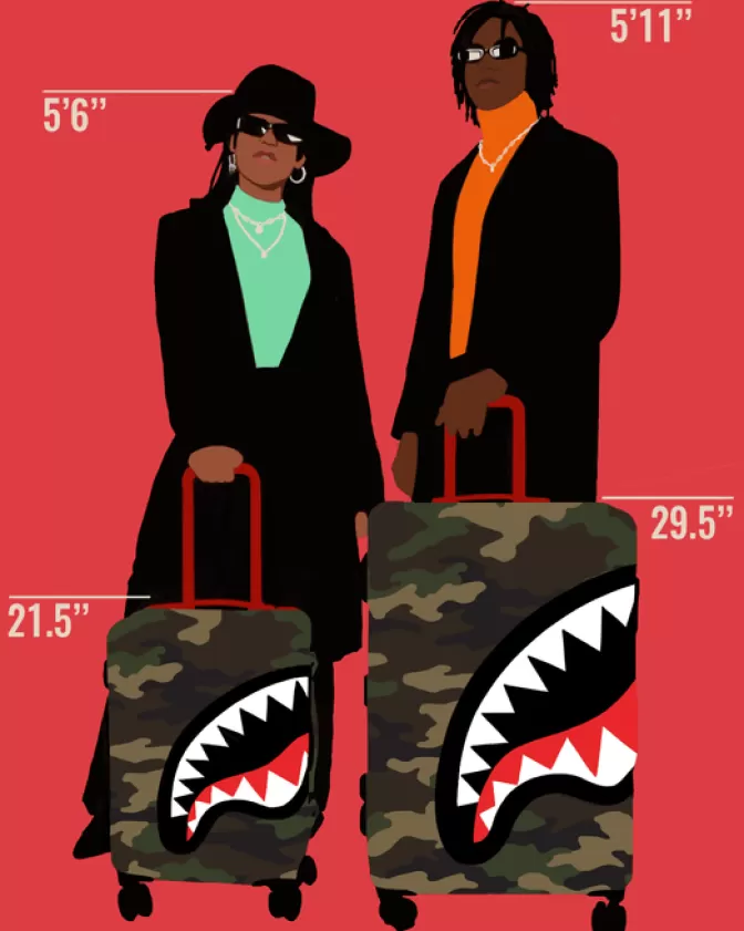 Valigia da Cabina Compatta Sprayground - Design Sharknautics in Mimetica Digitale, 55 cm (21.5 Pollici) per Viaggi Stilosi