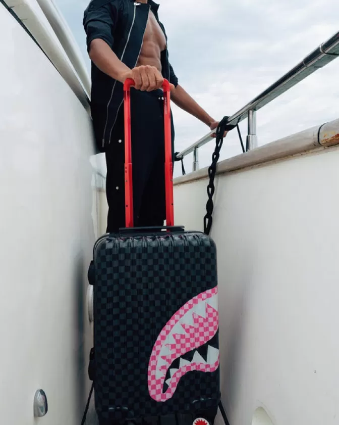 Valigia Cabina Sprayground - Motivo Squali e Caramelle, Ampio Design Unico per Viaggi Stilosi